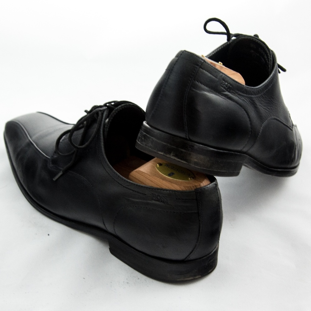 Hugo Boss Black Leather Lace-up Shoes Size 9.5 - Picture 4 of 8
